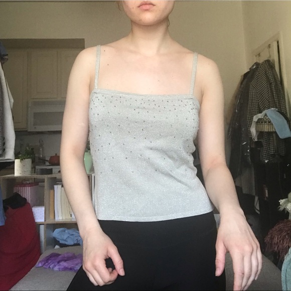 Vintage beaded cropped tank top - Picture 1 of 5